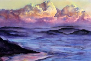 Majestic Skies 15x22 inch Watercolor Heather Torres Art