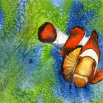 Heather Torres Art | I Found Nemo | watercolor painting of clown fish