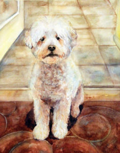dog watercolor portrait, dog painting