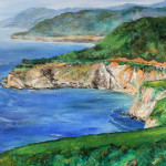 Heather Torres Art | Breathe Free | acrylic painting of California coast, US1, and Big Sur
