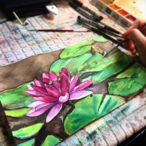 lotus flower watercolor